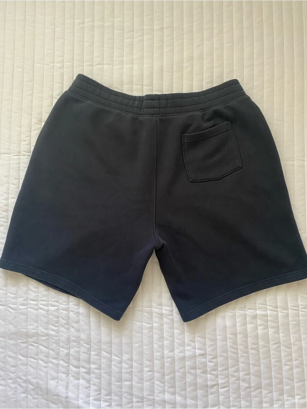 Hollister Men’s Black Drawstring Athletic Shorts with Cream Cord